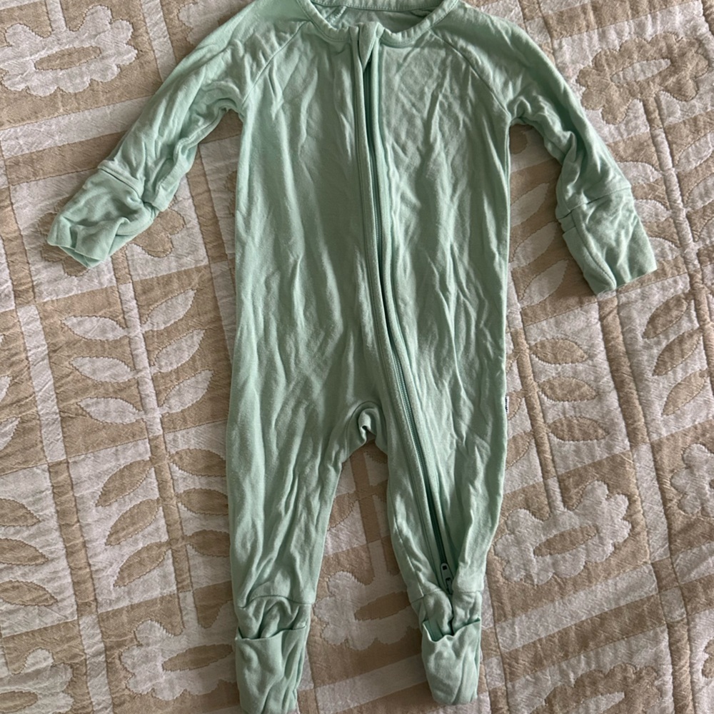 Little Sleepies Aquamarine *Rare Color* Newborn Zipper Footie